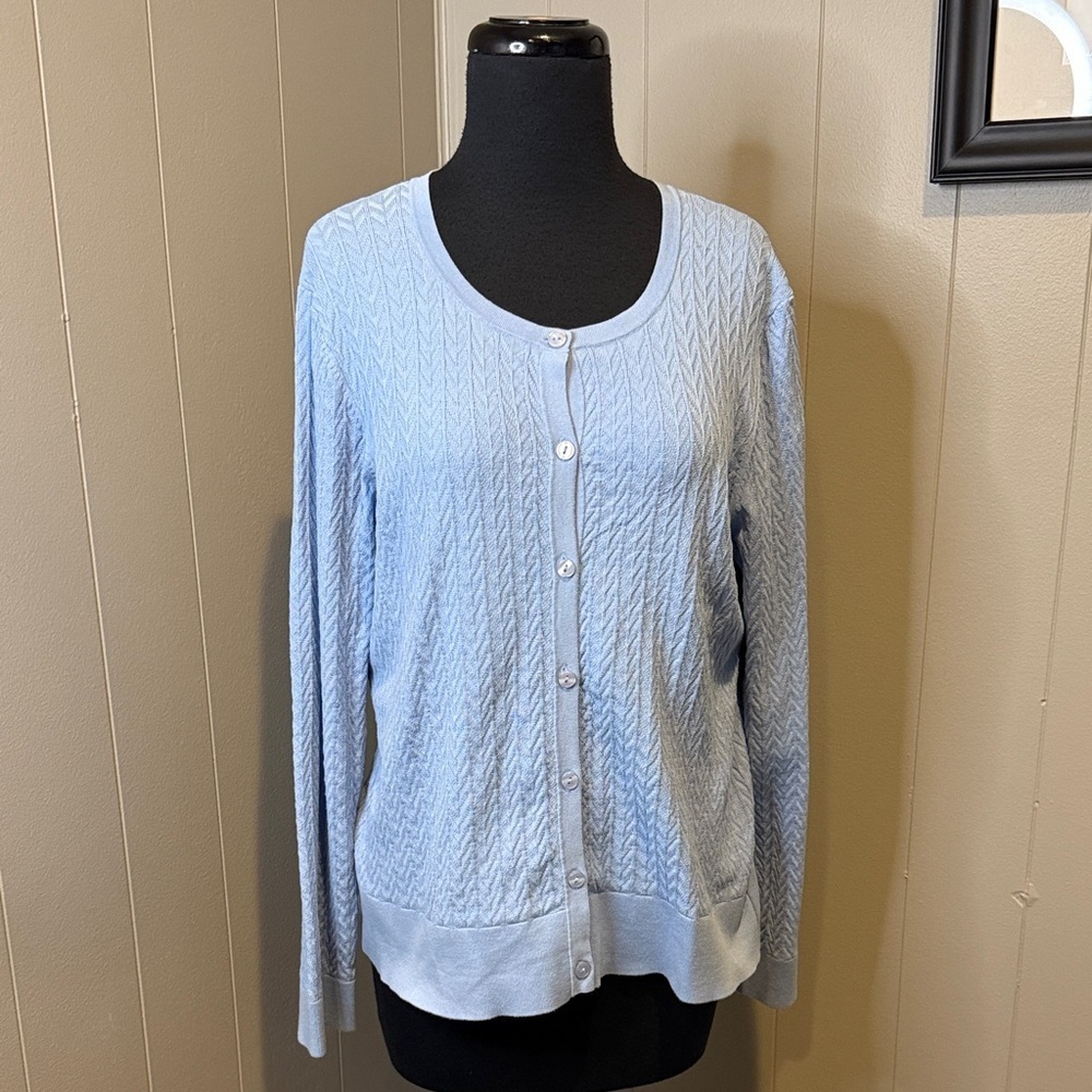Pendleton Large Sky Blue Women's Knit Cardigan